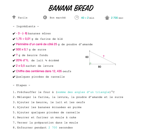 recette mathematisée éviter de creuser inegalités scolaires pendant les vacances